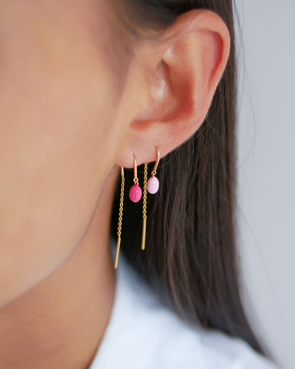 Eleanor øreringe - Fuchsia Pink